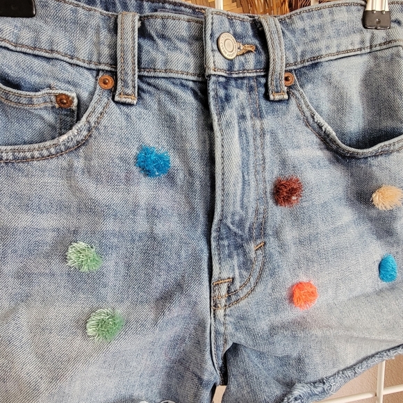 Lucky Denim Shorts with PomPoms - Picture 2 of 4
